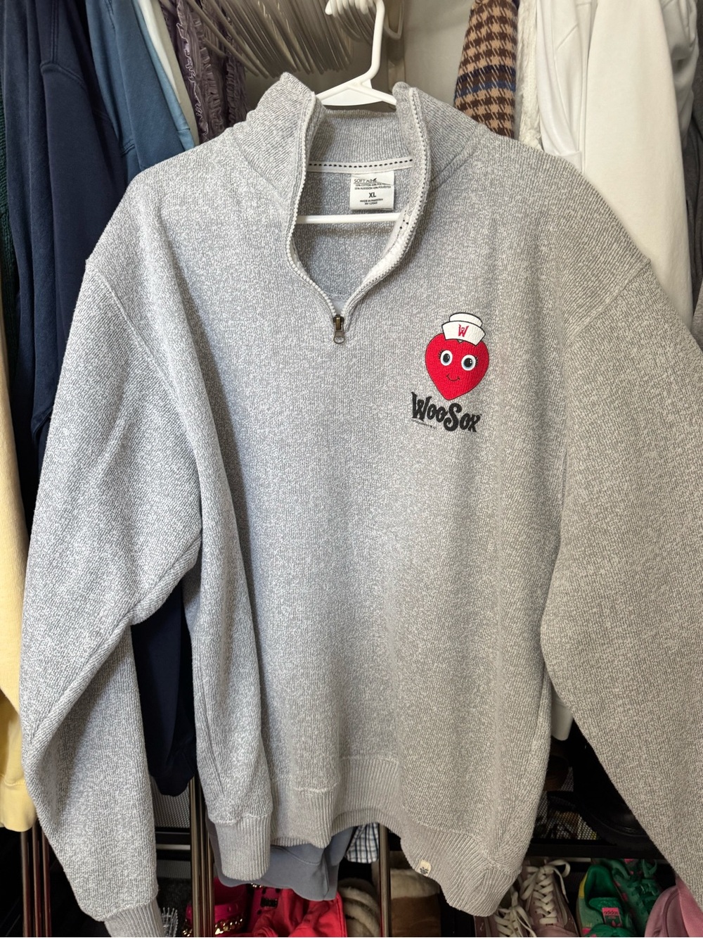 Gray Quarter-Zip Sweatshirt - Cozy Women's Pullover